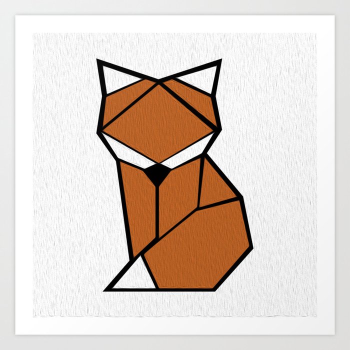 Geometric Fox Painting Art Print By Kerri8 Society6