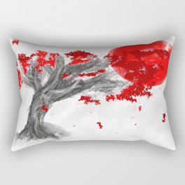 Red Moon Blossom Rectangular Pillow