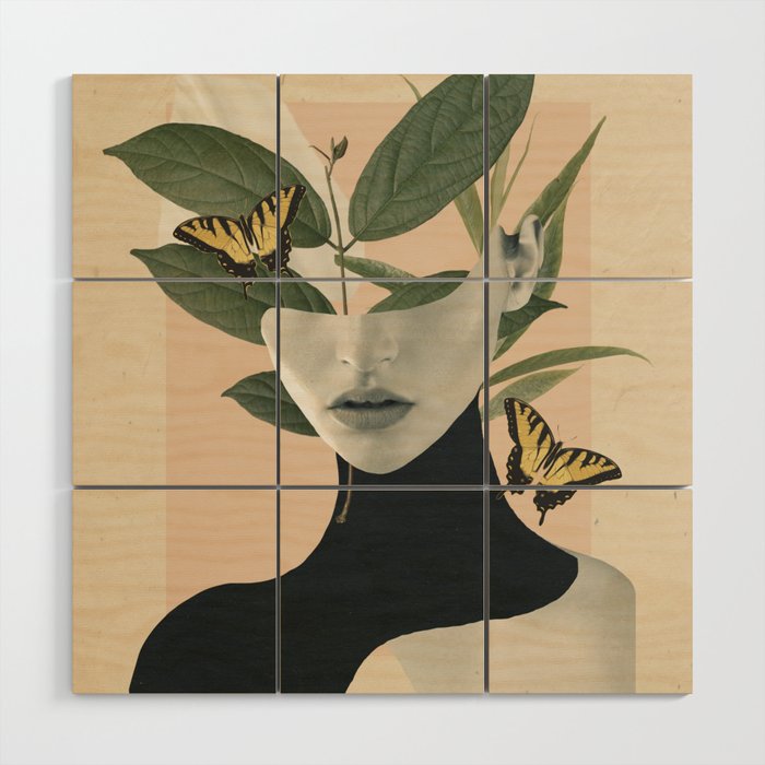 woman portrait /collage2 Wood Wall Art