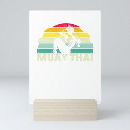 Muay Thai Martial Arts Retro Sunset 70s Vintage Muay Thai Mini Art Print