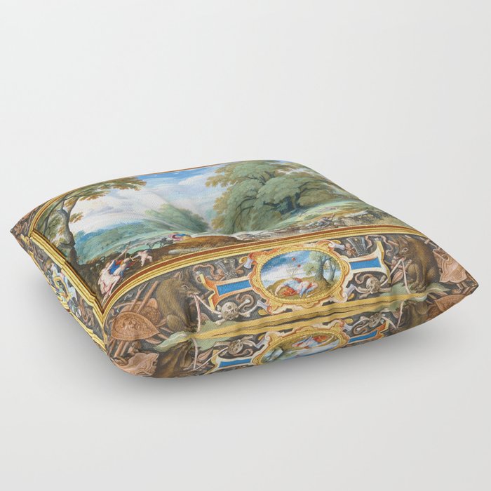  Landscape with the Story of Venus and Adonis 1589  Floor Pillow