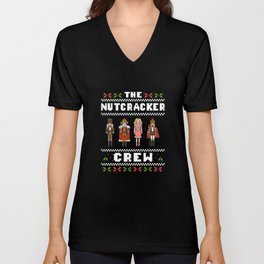 The Nutcracker Crew Nutcracker Ugly Christmas Sweater Ballet V Neck T Shirt
