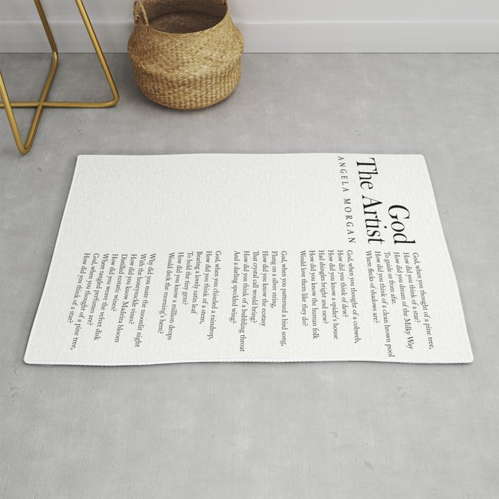 God The Artist - Angela Morgan Poem - Literature - Typography Print 1 Rug