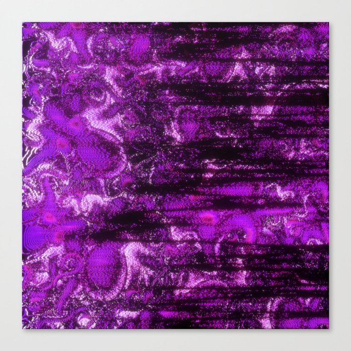 Purple Glitch Distortion Canvas Print