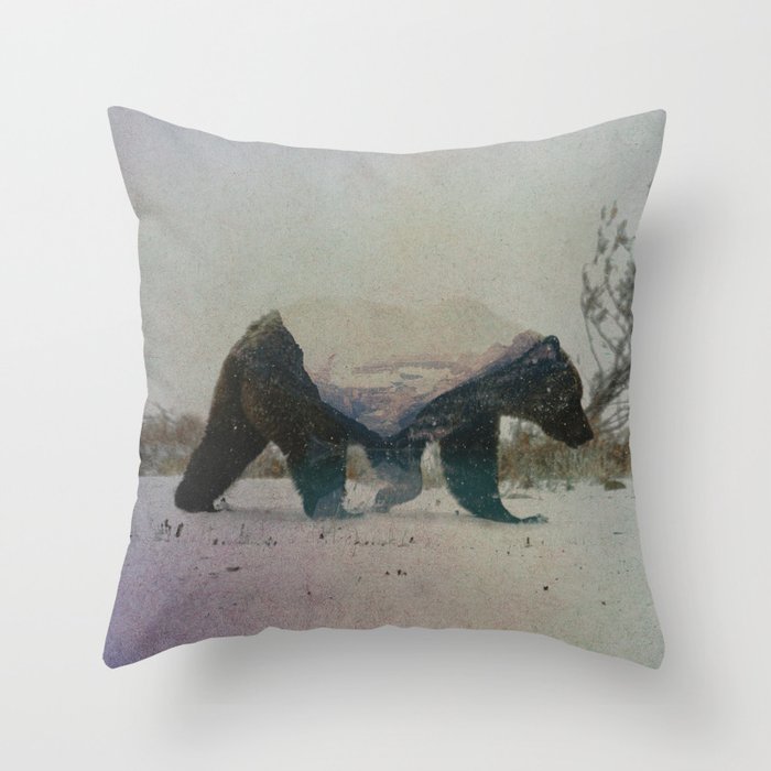 Grizzly Bear Throw Pillow by andreaslie | Society6