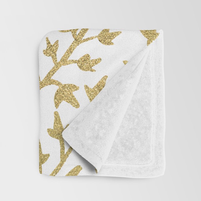Gold Ivy Throw Blanket by catcoq Society6