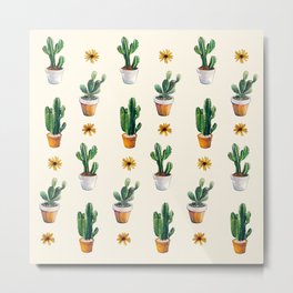 Cacti & Sunflowers Metal Print