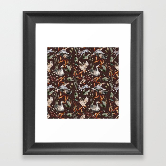 Autumn Watercolor Pattern 05 Framed Art Print