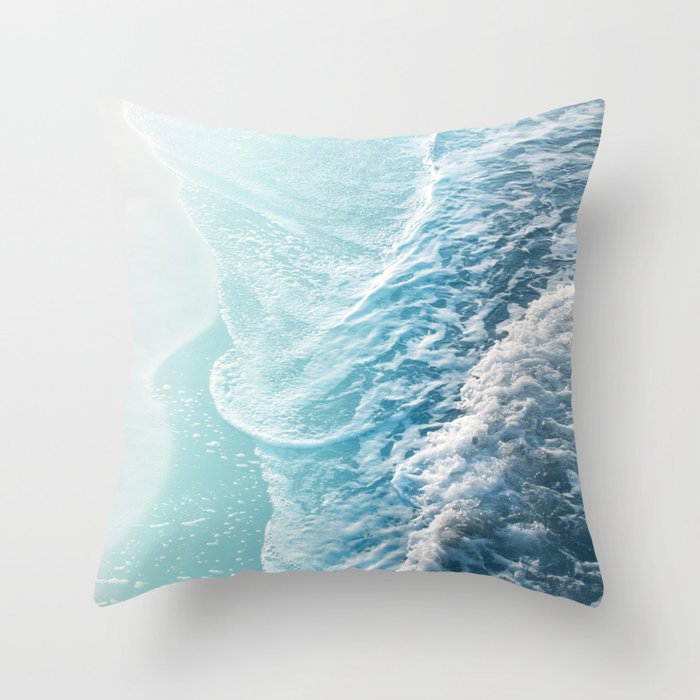 Soft Turquoise Ocean Dream Waves #1 #water #decor #art #society6 Throw Pillow