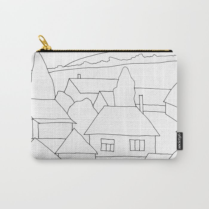Winter Village "Landscape Drawing" Carry-All Pouch
