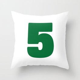 5 (Olive & White Number) Throw Pillow