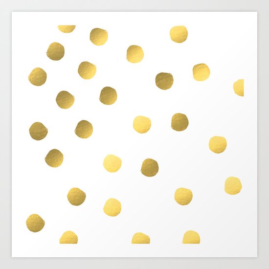 Painted spots of gold Art Print