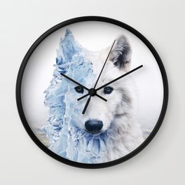 Icy Wolf Wall Clock
