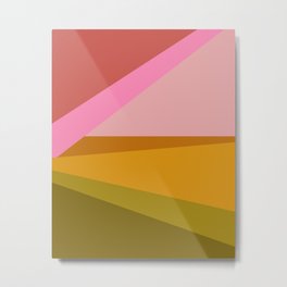 Colorful Geometric Abstract in Pink, Mustard, and Green Metal Print | Colorful, Mod, Cool, Hard Edge, Vibrant, Retro, Energetic, Graphicdesign, Colorblock, Curated 