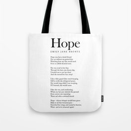 Hope - Emily Jane Bronte Poem - Literature - Typography Print 1 Tote Bag