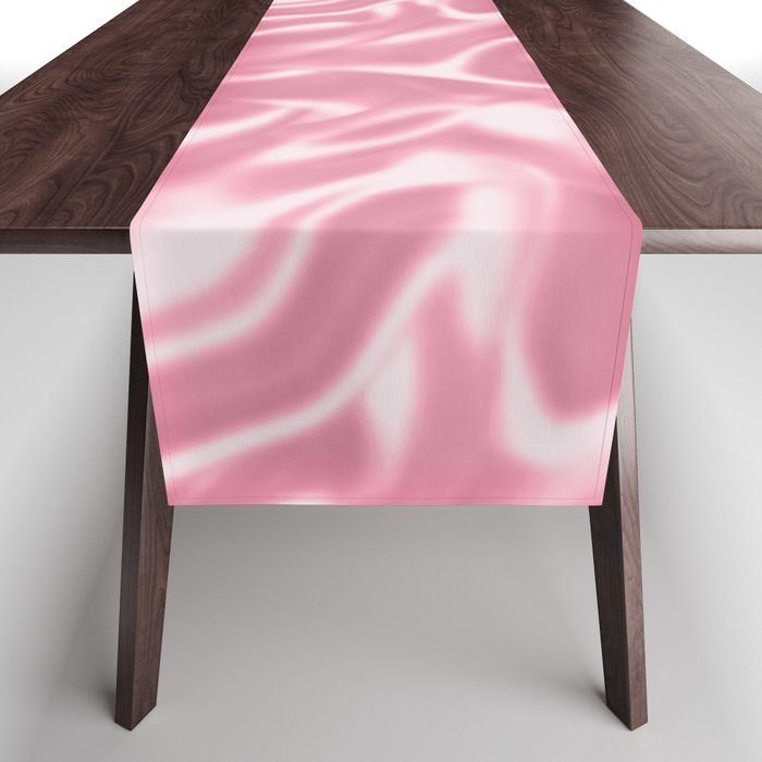 Luxury Pink Satin Silk Texture Table Runner