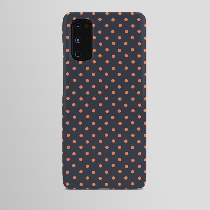Retro Orange Deep Blue Polka Dot Background Pattern Android Case