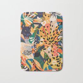 POP COLLAGE 01: Wild Edition Bath Mat | Tropical, Print, Modern, Colorful, Matisse, 70S, Botanical, 90S, Forest, Scrapbook 