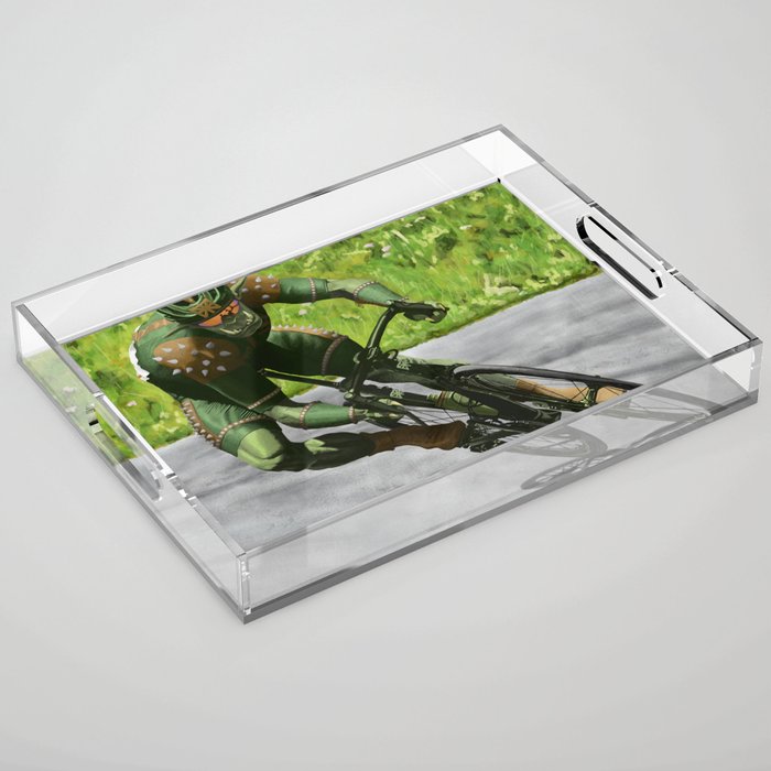 Fantasy Cyclist Bike Racing Acrylic Tray