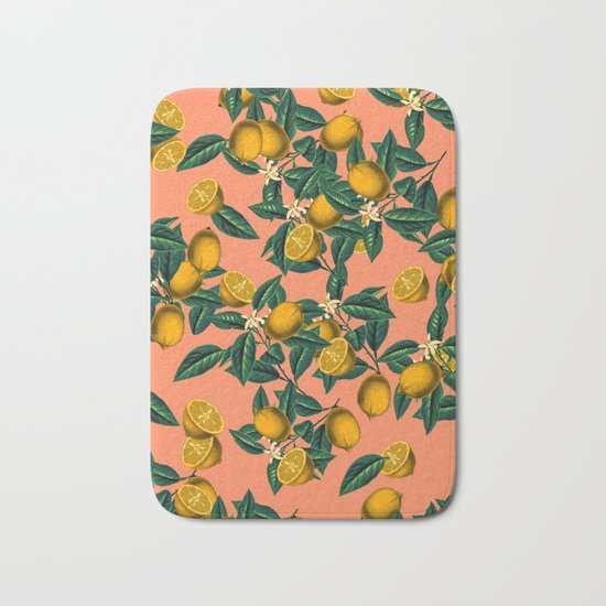 Lemon and Leaf Bath Mat