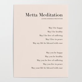 Metta Meditation. Loving Kindness Meditation Poster