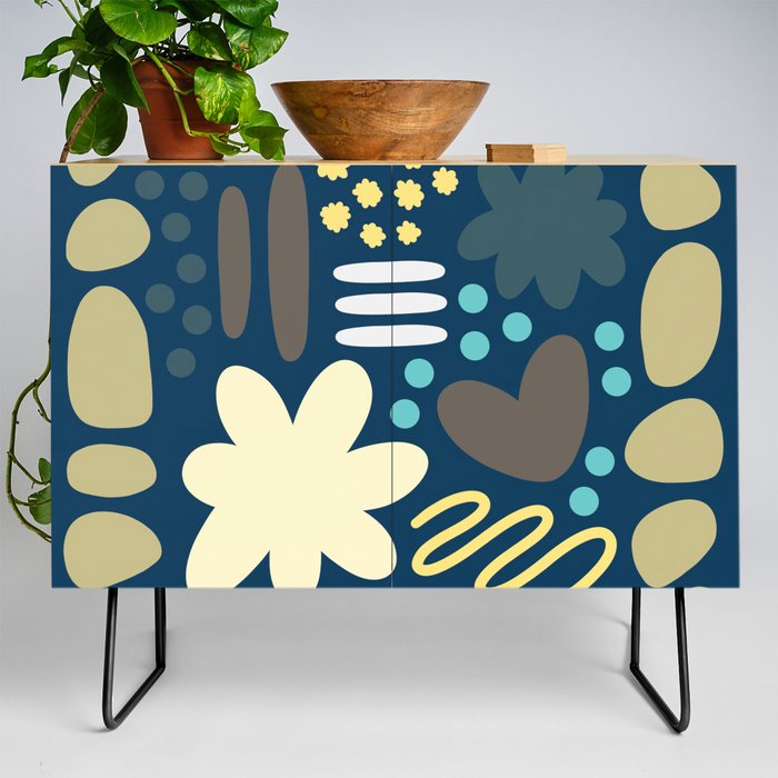 Abstract vintage color shapes collection 10 Credenza