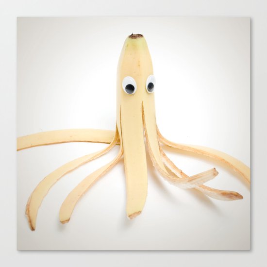 Octopus Banana Canvas Print