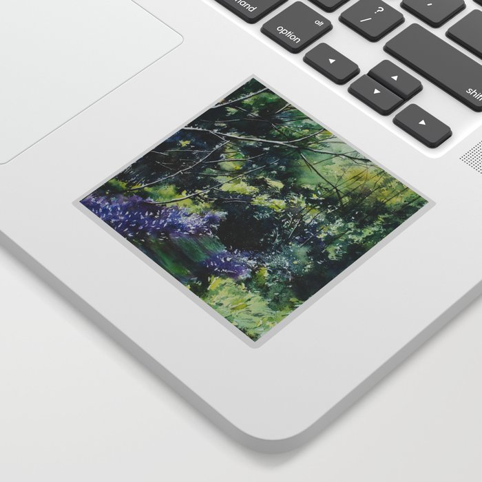 Forest in the Spring Watercolour Painting Sticker