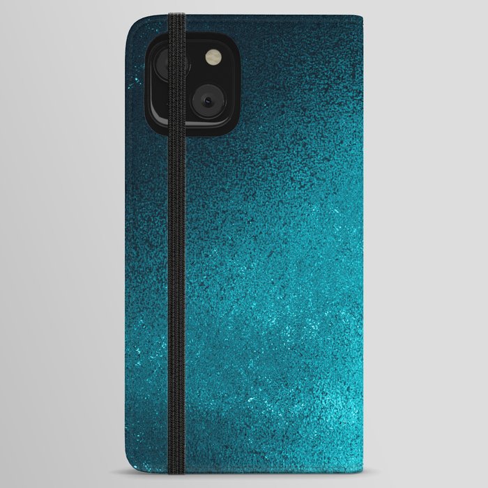 Modern abstract navy blue teal gradient iPhone Wallet Case