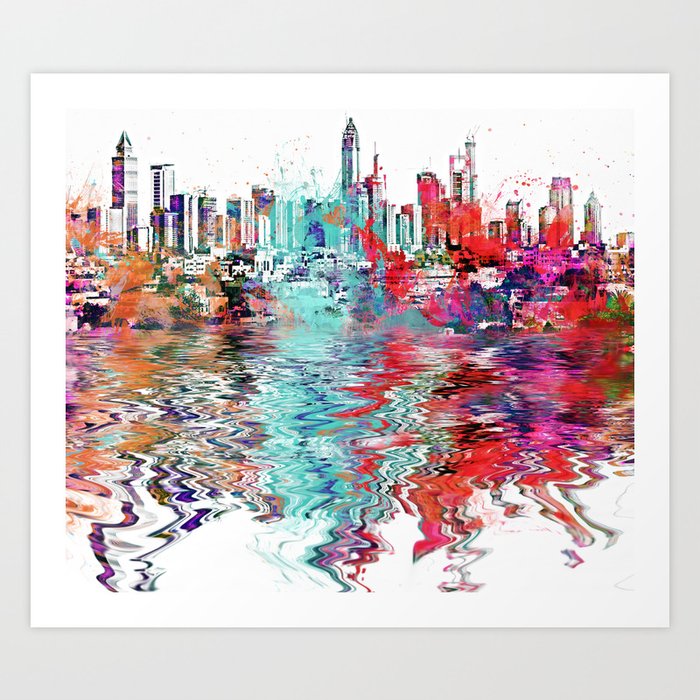 Utopia mixed media city art Art Print by LebensART | Society6