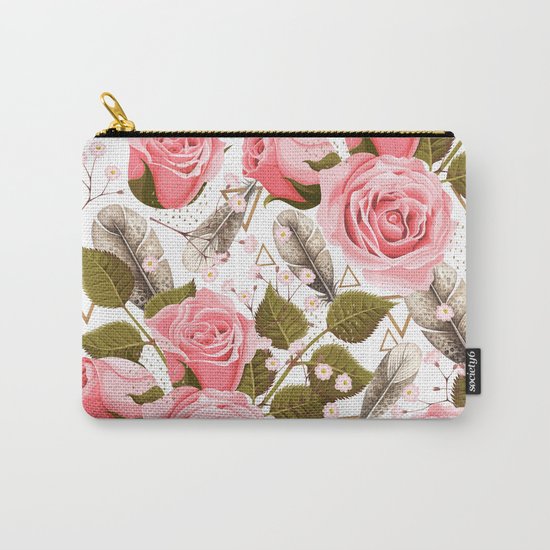 flowers with feathers Carry-All Pouch