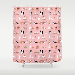 Dogs, Dogs, Dogs Pink Shower Curtain