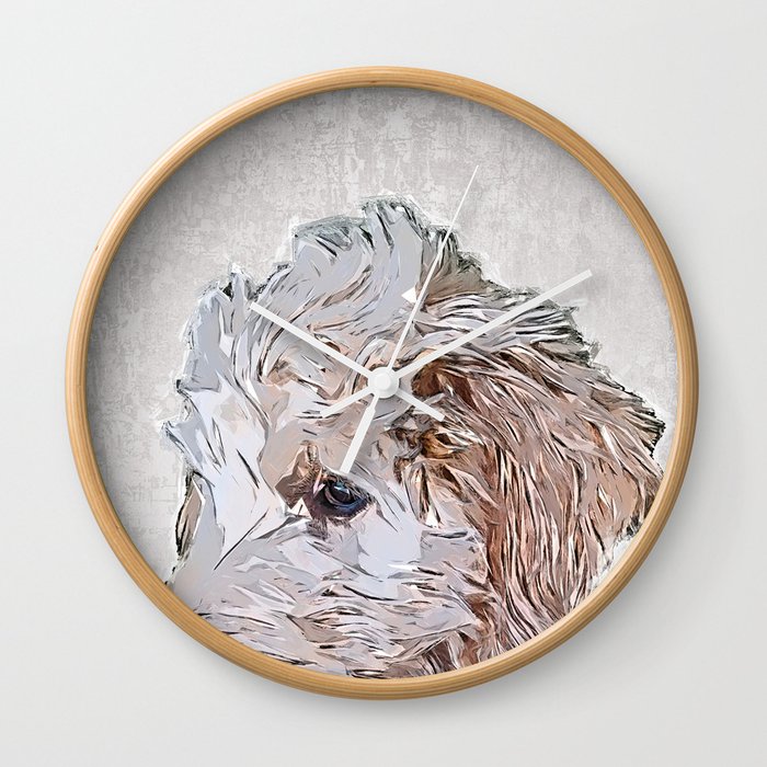 Cute Goldendoodle Puppy - Custom Pet Portrait Art Studio Wall Clock