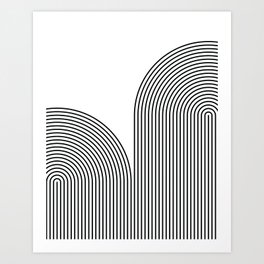 Geometric Lines in Black and White Art Print