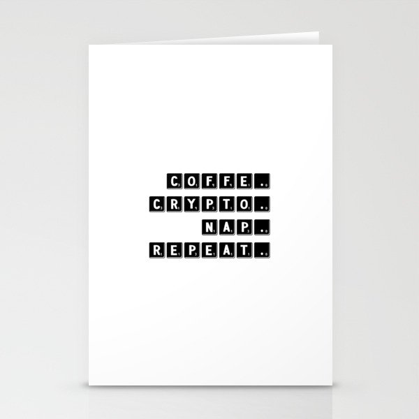 coffee.crypto.nap.repeat Stationery Cards