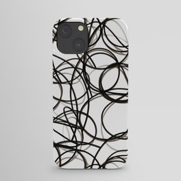 Black cables - abstract pattern iPhone Case