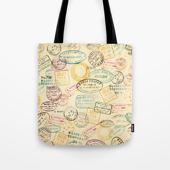 Stamps background Tote Bag