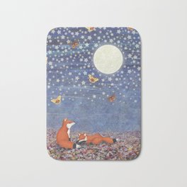 moonlit foxes Bath Mat