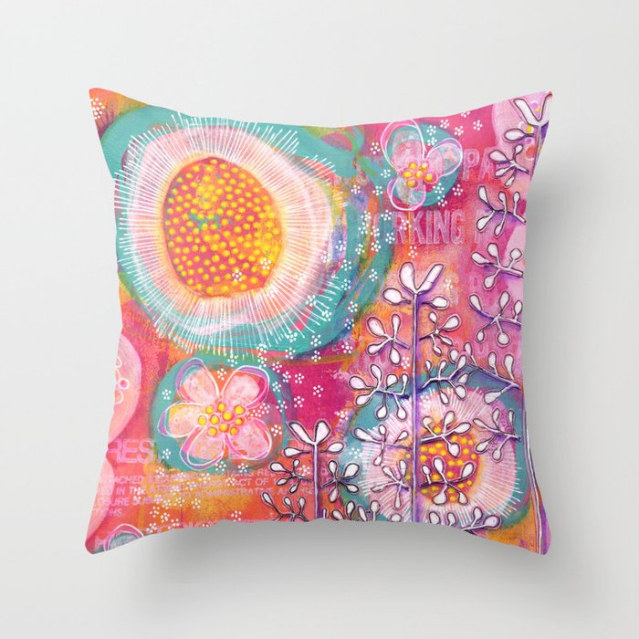 "bright forest" Throw Pillow