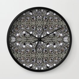 girly chic glitter sparkle rhinestone silver crystal Wall Clock
