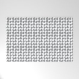 PreppyPatterns™ - Modern Houndstooth - Silver Gray and White Welcome Mat