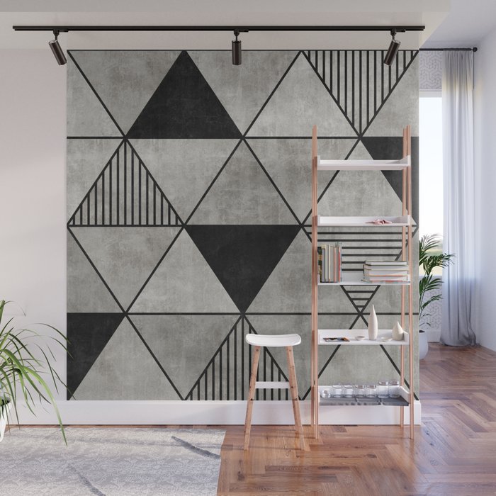 Concrete Triangles 2 Wall Mural by Zoltan Ratko Society6