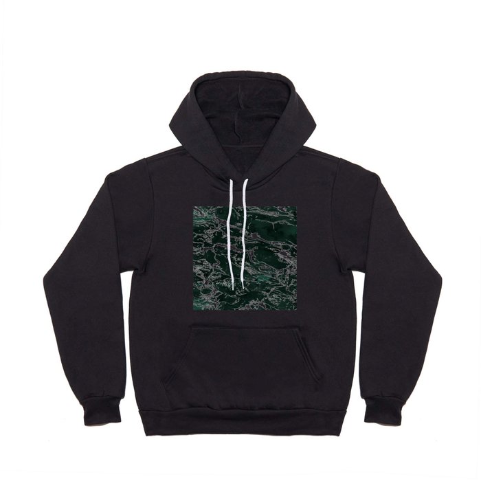 Dark green forest watercolor white marble christmas pattern Hoody