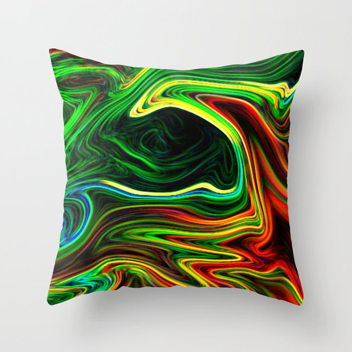 Abstract Neon Bird Throw Pillow