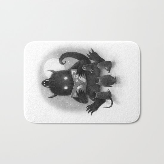 Story Time (black and white option) Bath Mat