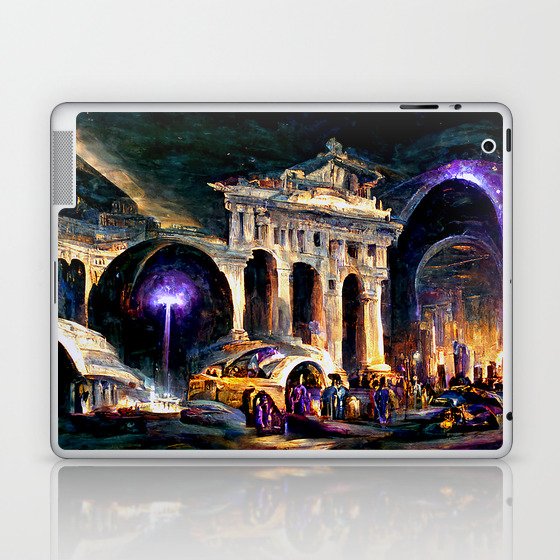 Ancient Rome at Night in the year 2403AD Laptop & iPad Skin