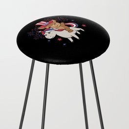 Deer With Unicorn For Fourth Of July Fireworks Counter Stool