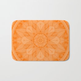 Orange Mandala 4 Bath Mat | Yoga, Pattern, Eclectic, Flower, Meditation, Orange, Mandala, Color, Drawing, Digital 
