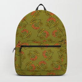 Floral pattern with drawings of red viburnum berries Backpack | Floralpattern, Graphic, Ornament, Green, Retro, Floral, Drawing, Spring, Flower, Plant 