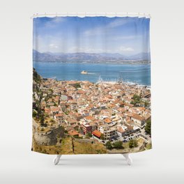 Nafplio from above Shower Curtain